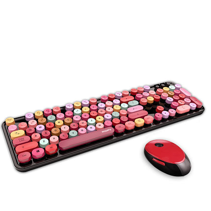 Computer & Office|Wireless Keyboard and Mouse|Ferris Hand Wireless Keyboard And Mouse Color Lipstick Punk Girl Cute Office Keyboard And Mouse