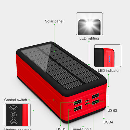 Large Capacity Solar Wireless Power Bank