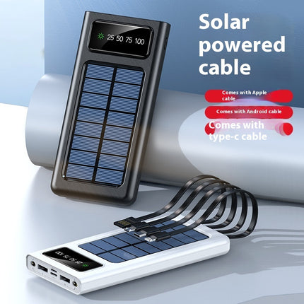 Smart Electronics|Solar Power Bank|With Cable Four-wire Solar Energy Portable Battery For Mobile Phones