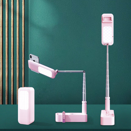 Multi-functional Live Broadcast Bracket with Beauty Fill Light: 1.3 Meters Floor Folding Outdoor Wireless Bracket