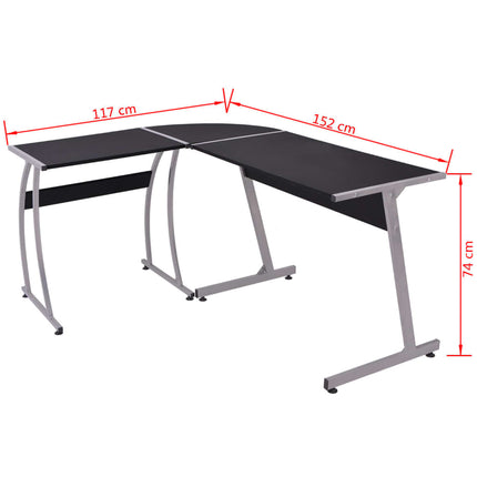 Smart Electronics|L-Shaped Desk|vidaXL Corner Desk L-Shaped Black