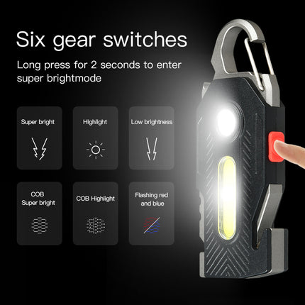 Smart Electronics|Emergency Light|Multifunctional Charging Emergency Light Convenient Keychain Work Light COB High Brightness Maintenance Light Outdoor Camping LED Light