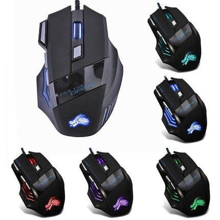 Computer & Office|Gaming Mouse|Wired Gaming Mouse 5500DPI 7-Color LED Backlight Optical Mouse Gamer USB 7 Buttons PC Gamer Computer Laptop Desktop Mice