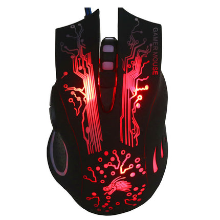 Wired Gaming Mouse 5500DPI 7-Color LED Backlight Optical Mouse Gamer USB 7 Buttons PC Gamer Computer Laptop Desktop Mice