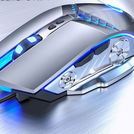 Silver Eagle G3Pro Gaming Mechanical Mouse Wired Silent Game Usb External Amazon Cross-Border Manufacturer Wholesale (Color: Silver, style: Mute)