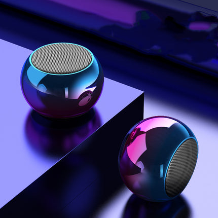 Consumer Electronics|Bluetooth Speaker|M3 Colorful Wireless Speakers 3D Mini Electroplating Round Steel Cannon Blue tooth Speaker Radio Support U Disk Subwoofer