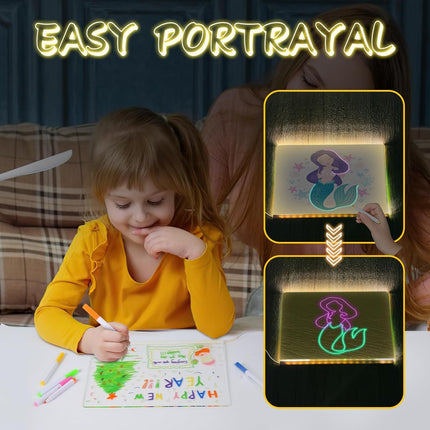 Creative Rewritable Message Board, Glowing Acrylic Message Marker Board, LED Note Board With Colors, Acrylic Dry Erase Drawing Board, Note Glass Led Board White Board
