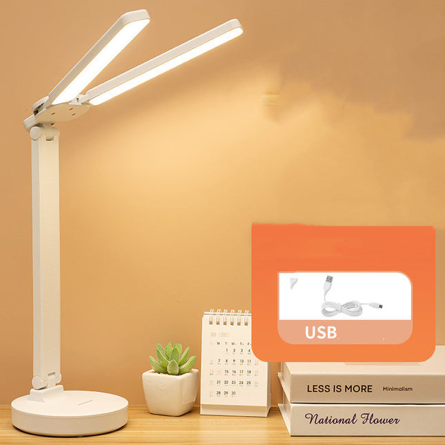Eye Protection Learning LED Rechargeable Plug-in Student Dormitory Bedroom Bedside Lamp (style: 5 Style, power: USB)