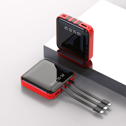 Consumer Electronics||Color: Red, Style: 20000 mAh - Mini creative own cable power bank