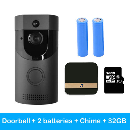 Home alarm smart wifi video doorbell wireless video intercom doorbell mobile phone remote video sea H1 program (Color: Set4AU)