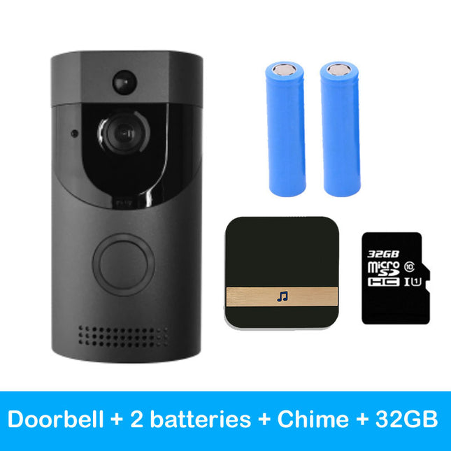 Home alarm smart wifi video doorbell wireless video intercom doorbell mobile phone remote video sea H1 program (Color: Set4AU)