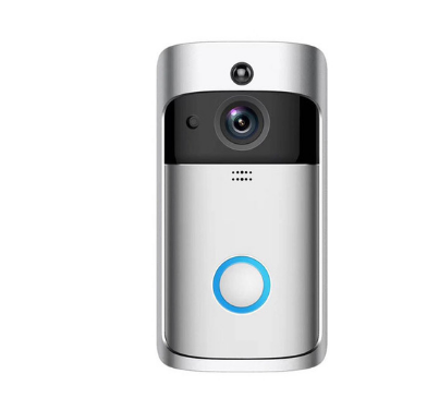 Wireless Video Camera Ringer Doorbell Ring (Color: Silver white)
