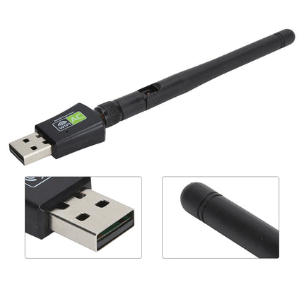 USB Wifi Adapter Receiver Antenna Ethernet 600Mbps 2.4Ghz5Ghz Wireless Network Card Black
