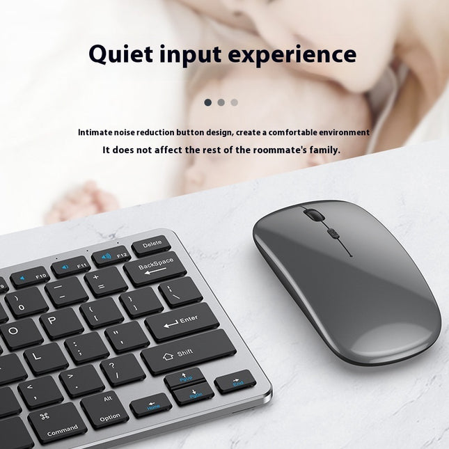 Wireless Keyboard Mouse Ultra-thin Suit Rechargeable Mute Bluetooth