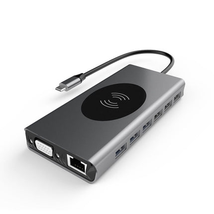Computer & Office|Docking Station|15-in-1 type-c docking station 10w wireless charging
