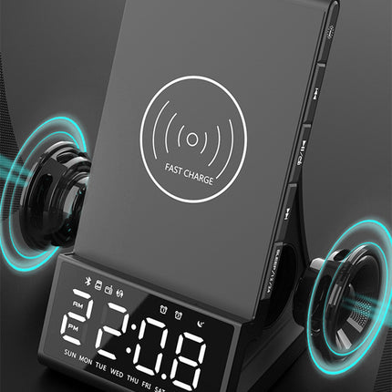 Consumer Electronics|Bluetooth Speaker|Compatible with Apple ,  Wireless Charging Bluetooth Speaker LED Alarm Clock
