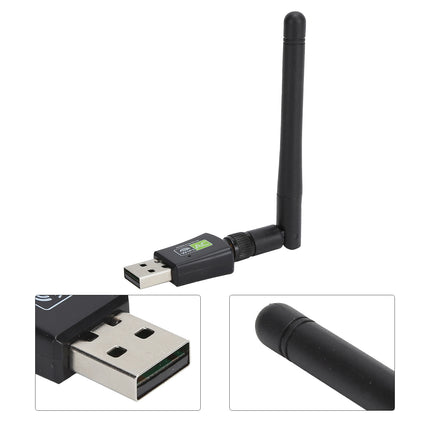 USB Wifi Adapter Receiver Antenna Ethernet 600Mbps 2.4Ghz5Ghz Wireless Network Card Black
