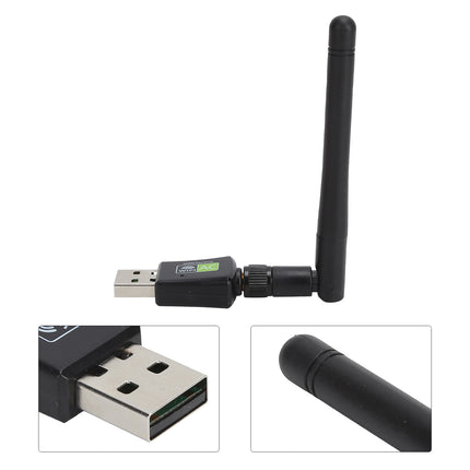 USB Wifi Adapter Receiver Antenna Ethernet 600Mbps 2.4Ghz5Ghz Wireless Network Card Black