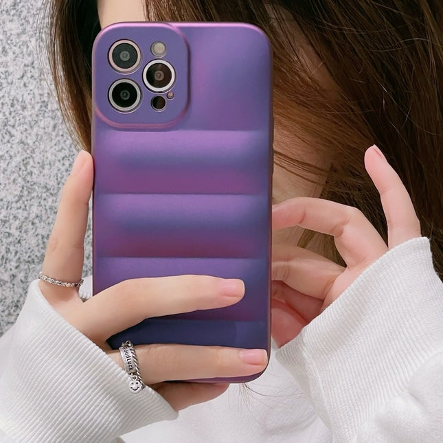 Solid Color Down Jacket Soft Cloth Phone Case