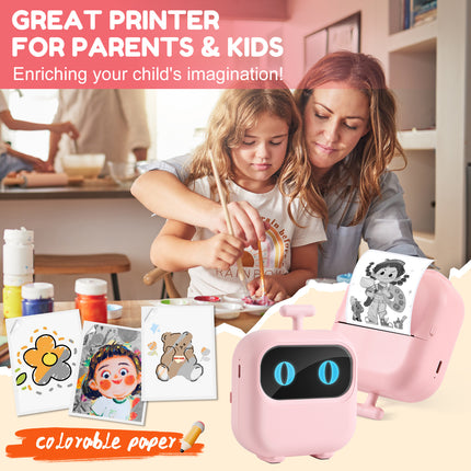 Thermal Mini Printer, X2 Inkless Sticker Maker With Thermal Papers & Sticker Papers, Bluetooth Portable Pocket Phone Printer For Notes, Receipts, Pictures, DIY, Compatible With IOS&Android