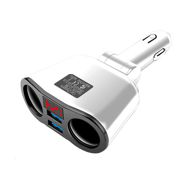 Car Bluetooth Receiver Mp3 Player Fm Audio Transmitter (Color: QC3.02.4a white bare metal)