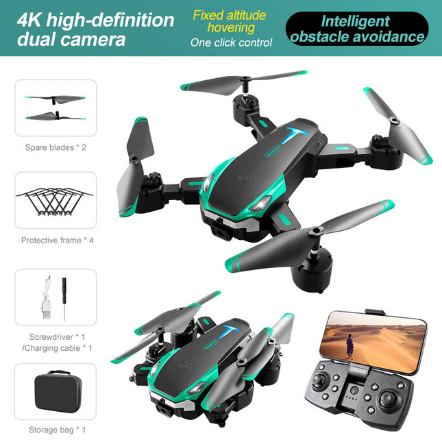 Drones|Speaker Accessories|Color: Black And Cyan Dual Camera, Specifications: Single Battery - Brushless Obstacle Avoidance Optical Flow Aerial Photography Remote Control Four-axis UAV Unmanned Aerial Vehicle