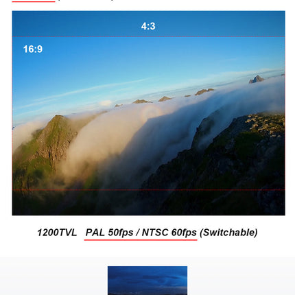 Foxeer Falkor 1200TVL Mini/Full Size Camera 16:9/4:3 PAL/NTSC Switchable GWDR Red 1.8MM