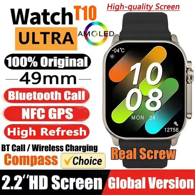 New Smart Watch 9 Ultra Gen 2 Watch Ultra IWO Watch Ultra NFC Smartwatch Series 9 Bluetooth Call 2.2 Inch Wireless Fitness Watch (Color: WHITE)