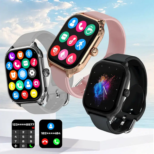 LAXASFIT H9 Smartwatch Dial to Answer Calls Calorie Tracking Heart Rate Blood Oxygen Monitoring Bluetooth Smart Watch (Color: GRAY)
