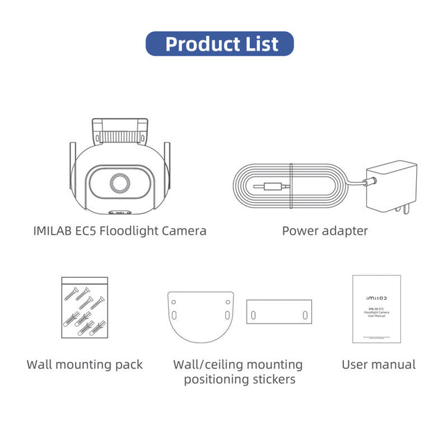 EC5 Wifi Smart Security System Kit Outdoor Video Surveillance Mihome App Wireless Ip Projector Camera 2Kc (IMILAB)
