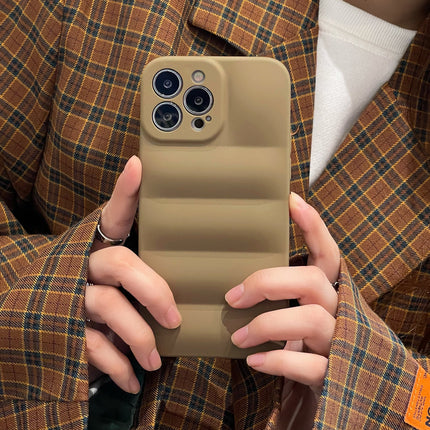 Solid Color Down Jacket Soft Cloth Phone Case