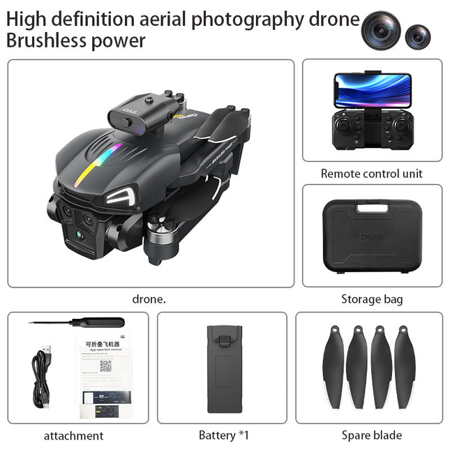 Drones|Drones & Aerial Photography|Color: C15S Black Single Battery - C15S Brushless UAV HD Aerial Photography Obstacle Avoidance Four-axis Flying Toy
