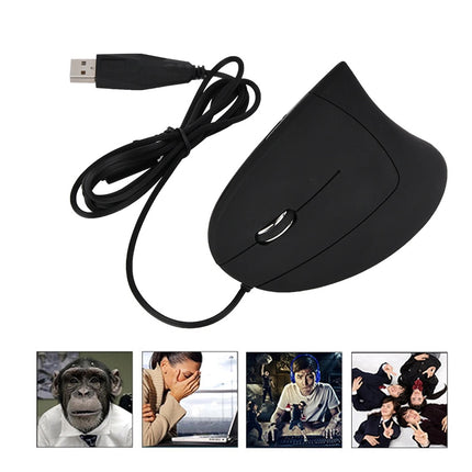 USB Wired Left Hand Vertical Mouse Ergonomic Gaming Mouse Wrist Healthy Mouse