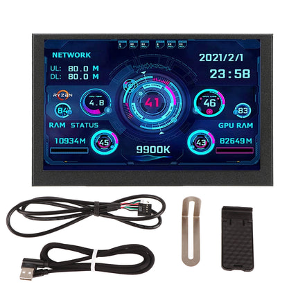 Computer & Office|PC CPU Data Monitor|PC CPU Data Monitor 5in IPS USB C TYPE C Temperature Display PC CPU GPU RAM Data Monitor