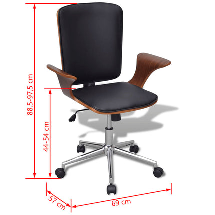 Smart Electronics|Swivel Office Chair|vidaXL Swivel Office Chair Bentwood with Artificial Leather Upholstery