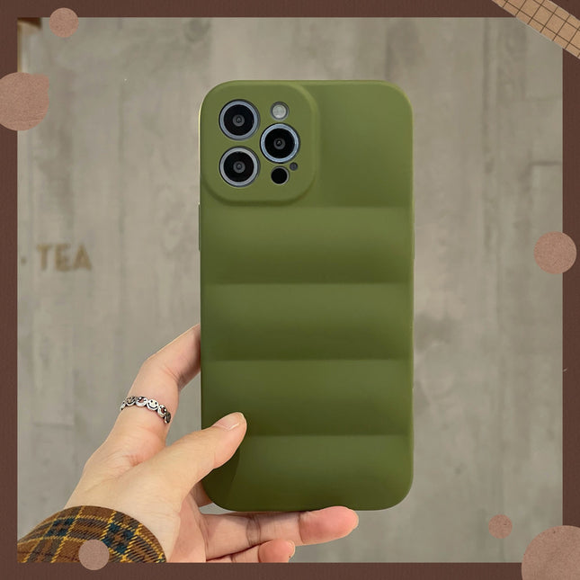 Solid Color Down Jacket Soft Cloth Phone Case