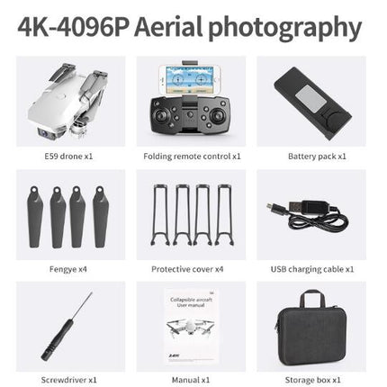 Fixed-Height Folding Unmanned Aerial Vehicle Quadcopter (RC Drone Photograp UAV Profesional Quadrocopter E59 with 4K Camera)