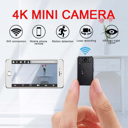4K Mini WiFi Camera: Smart Wireless Camcorder with IP Hotspot, HD Night Vision Video, Micro Small Cam, and Motion Detection for Vlogging and Espionage