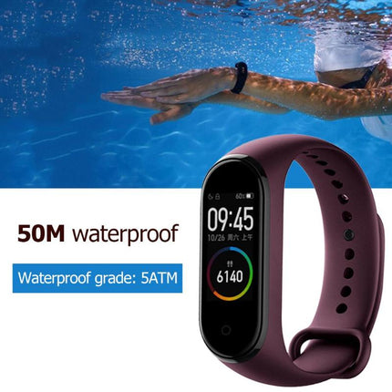 Xiaomi Mi Band 4 Smart Wristband: 5ATM Heart Rate Monitor and Wine Red Color