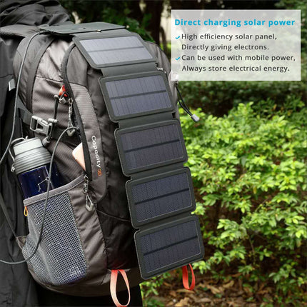 Lerranc Portable Folding 10W Solar Panels Charger with 5V 2.1A USB Output for Cellphones Outdoors