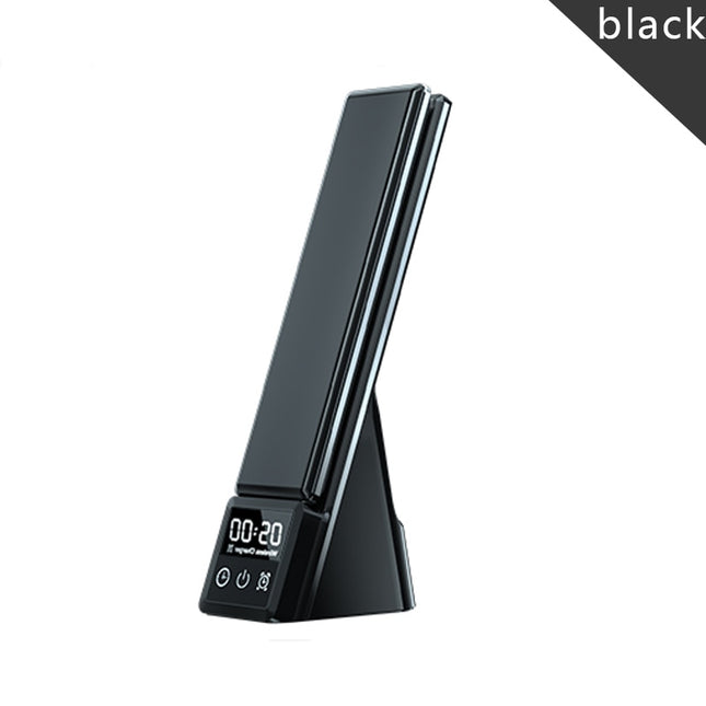 3-in-1 Table Lamp Clock with Fast Charger, Wireless Charging, and Bluetooth Speaker Function
