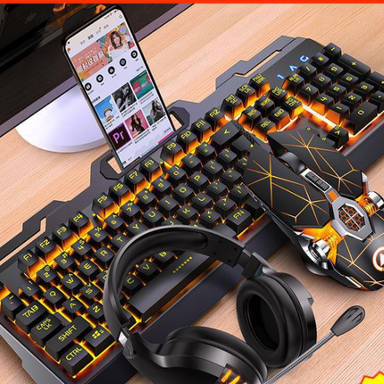 Headphones||Gaming Keyboard Mouse Headset Set for PC