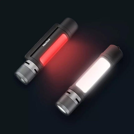 NEXTOOL 6-in-1 Dual-Light Zoomable Alarm Flashlight with USB-C Rechargeable Mobile Power Bank for Camping and Work Light