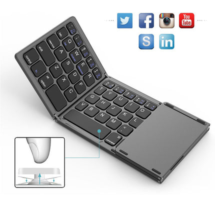 Ergonomic and Portable (New Mini Wireless Three Folding Bluetooth Keyboard)