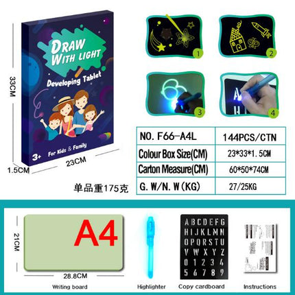 Glowing Paint Tablet for Developing and Entertaining Toy (Draw With Light Fun)
