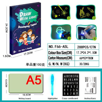 Glowing Paint Tablet for Developing and Entertaining Toy (Draw With Light Fun)