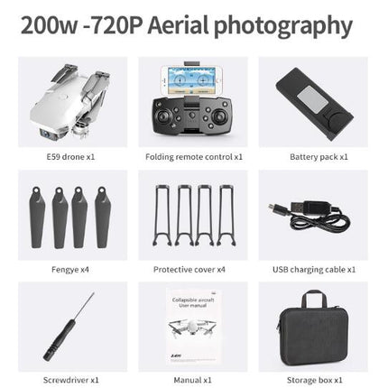 Fixed-Height Folding Unmanned Aerial Vehicle Quadcopter (RC Drone Photograp UAV Profesional Quadrocopter E59 with 4K Camera)