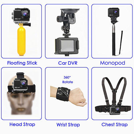 H10 EIS Anti-shake Action Camera: Ultra HD 4K / 60fps WiFi-enabled Underwater Waterproof Cam with 170° Angle, Helmet Mount, and Sport Pro Mode