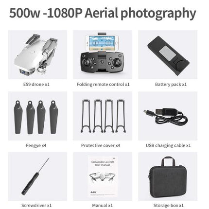 Fixed-Height Folding Unmanned Aerial Vehicle Quadcopter (RC Drone Photograp UAV Profesional Quadrocopter E59 with 4K Camera)