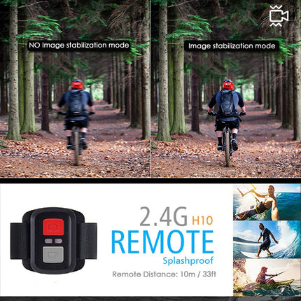 H10 EIS Anti-shake Action Camera: Ultra HD 4K / 60fps WiFi-enabled Underwater Waterproof Cam with 170° Angle, Helmet Mount, and Sport Pro Mode
